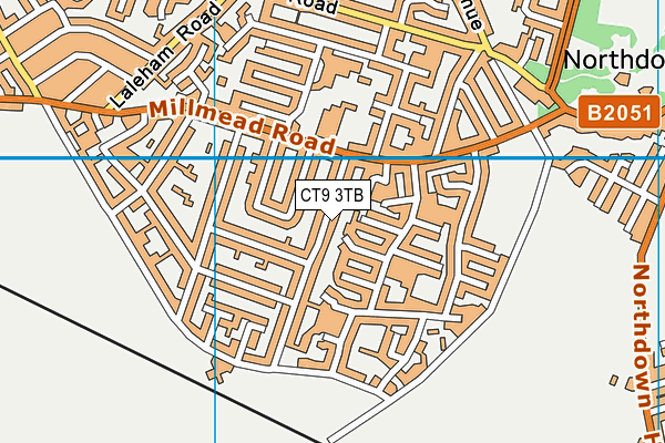 CT9 3TB map - OS VectorMap District (Ordnance Survey)