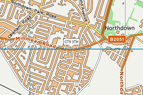 CT9 3TH map - OS VectorMap District (Ordnance Survey)