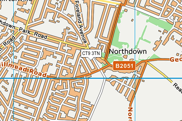 CT9 3TN map - OS VectorMap District (Ordnance Survey)