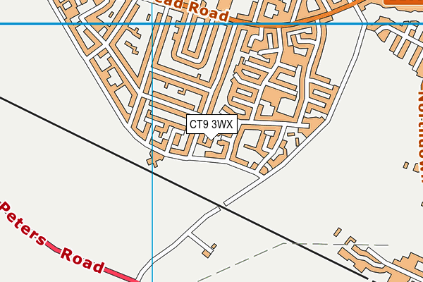 CT9 3WX map - OS VectorMap District (Ordnance Survey)