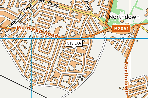 CT9 3XA map - OS VectorMap District (Ordnance Survey)