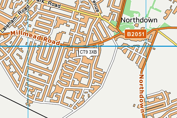 CT9 3XB map - OS VectorMap District (Ordnance Survey)