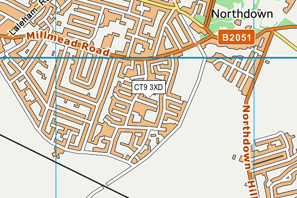 CT9 3XD map - OS VectorMap District (Ordnance Survey)
