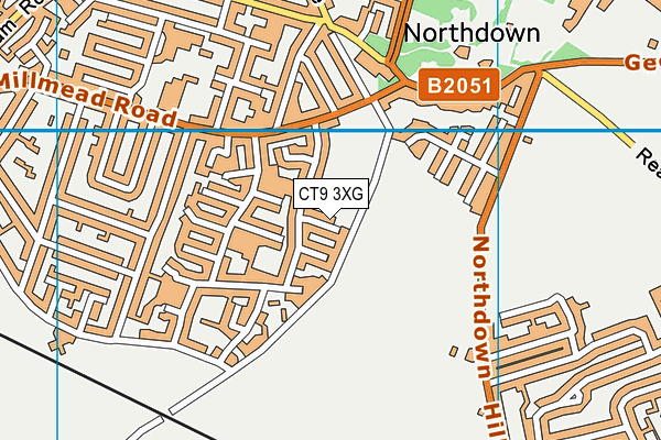 CT9 3XG map - OS VectorMap District (Ordnance Survey)