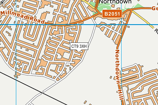 CT9 3XH map - OS VectorMap District (Ordnance Survey)