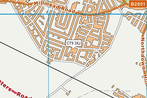CT9 3XJ map - OS VectorMap District (Ordnance Survey)