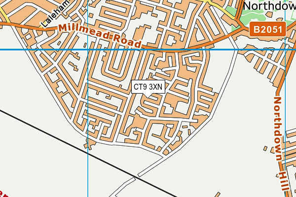 CT9 3XN map - OS VectorMap District (Ordnance Survey)