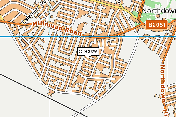 CT9 3XW map - OS VectorMap District (Ordnance Survey)