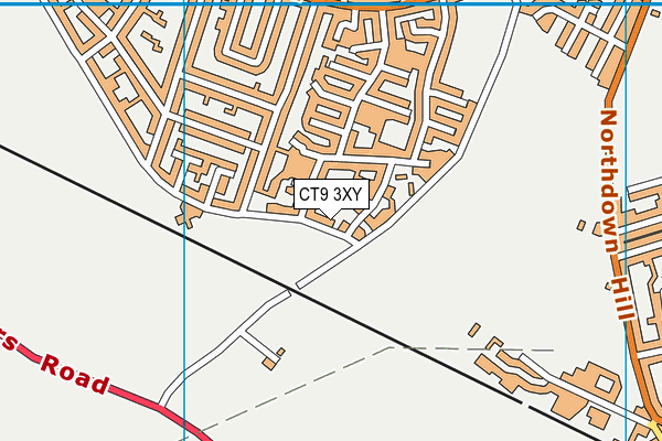 CT9 3XY map - OS VectorMap District (Ordnance Survey)