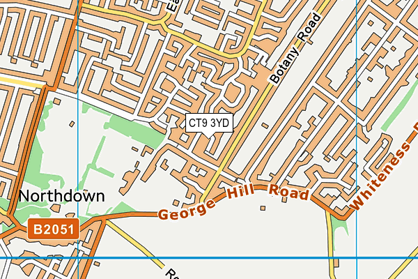 CT9 3YD map - OS VectorMap District (Ordnance Survey)