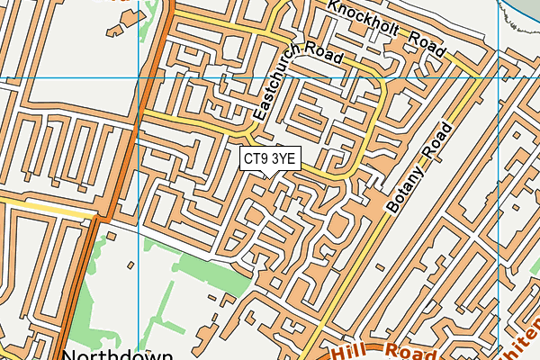 CT9 3YE map - OS VectorMap District (Ordnance Survey)