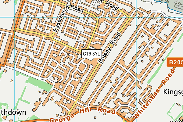 CT9 3YL map - OS VectorMap District (Ordnance Survey)