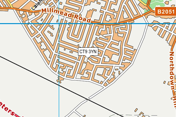 CT9 3YN map - OS VectorMap District (Ordnance Survey)