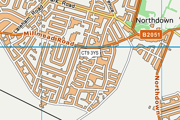 CT9 3YS map - OS VectorMap District (Ordnance Survey)