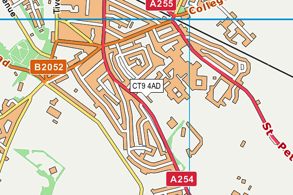 CT9 4AD map - OS VectorMap District (Ordnance Survey)