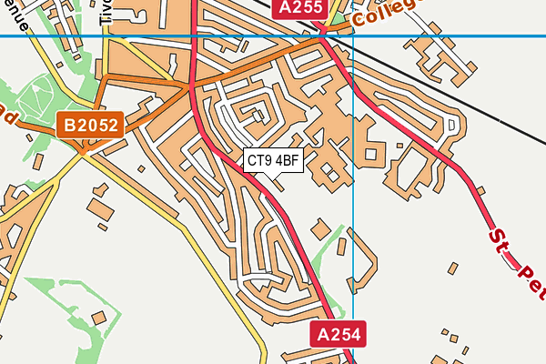 CT9 4BF map - OS VectorMap District (Ordnance Survey)