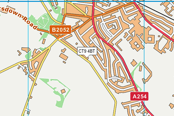 CT9 4BT map - OS VectorMap District (Ordnance Survey)