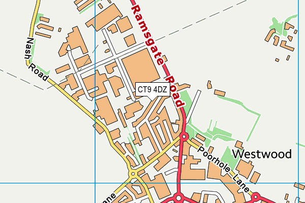 CT9 4DZ map - OS VectorMap District (Ordnance Survey)