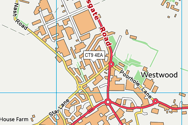 CT9 4EA map - OS VectorMap District (Ordnance Survey)