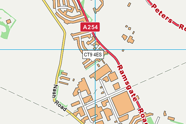 CT9 4ES map - OS VectorMap District (Ordnance Survey)