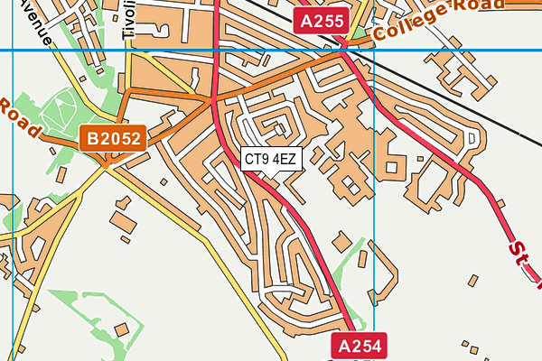 CT9 4EZ map - OS VectorMap District (Ordnance Survey)