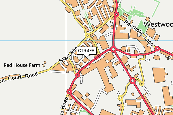 CT9 4FA map - OS VectorMap District (Ordnance Survey)