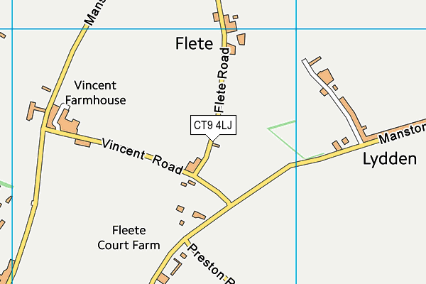 CT9 4LJ map - OS VectorMap District (Ordnance Survey)