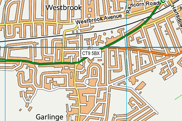 CT9 5BX map - OS VectorMap District (Ordnance Survey)