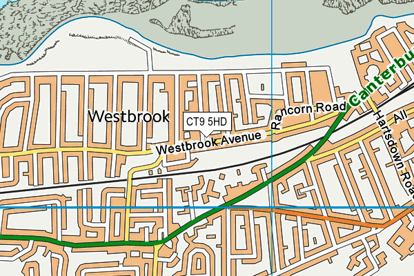 CT9 5HD map - OS VectorMap District (Ordnance Survey)