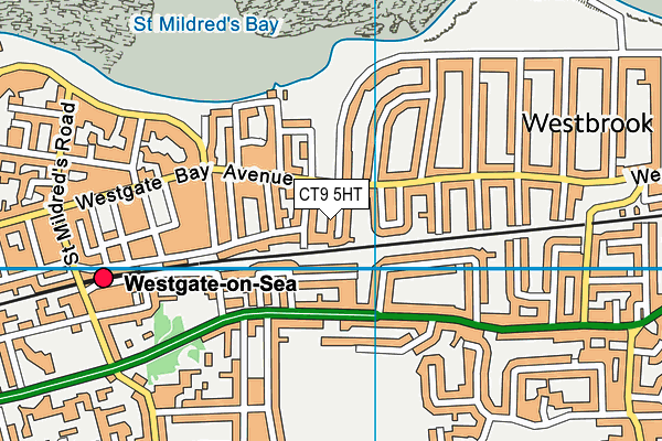 CT9 5HT map - OS VectorMap District (Ordnance Survey)