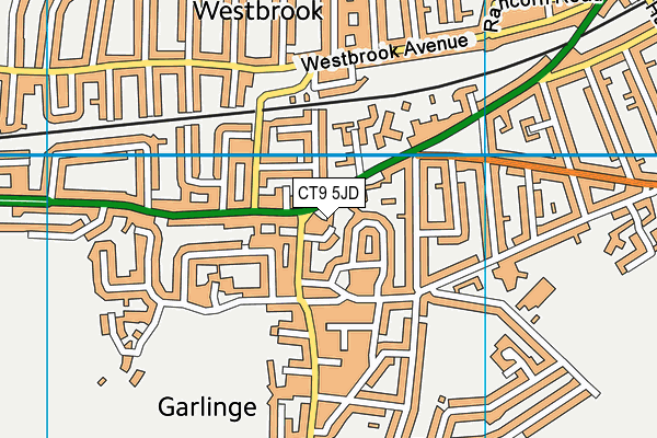 CT9 5JD map - OS VectorMap District (Ordnance Survey)