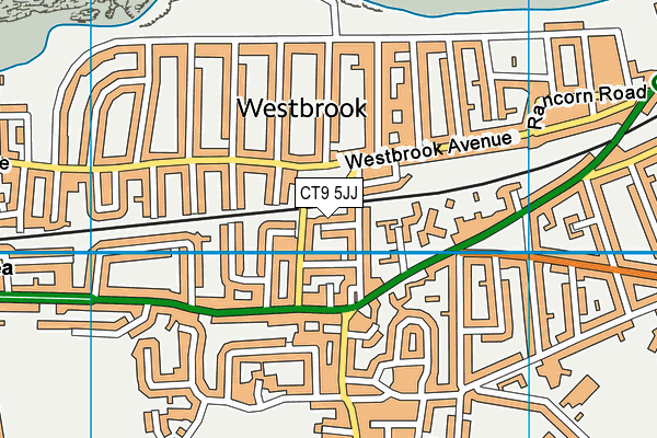 CT9 5JJ map - OS VectorMap District (Ordnance Survey)