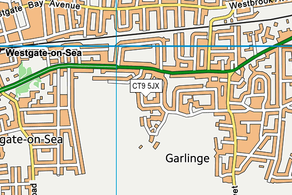 CT9 5JX map - OS VectorMap District (Ordnance Survey)