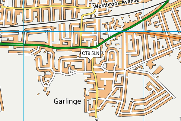CT9 5LN map - OS VectorMap District (Ordnance Survey)