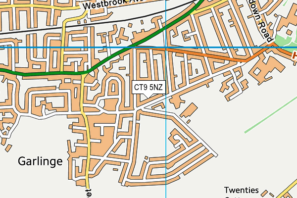 CT9 5NZ map - OS VectorMap District (Ordnance Survey)