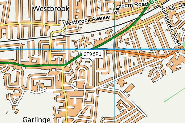 CT9 5PU map - OS VectorMap District (Ordnance Survey)
