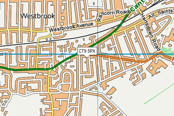 CT9 5PX map - OS VectorMap District (Ordnance Survey)