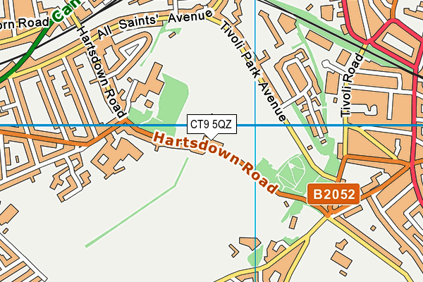 Hartsdown Park (Margate Fc) map (CT9 5QZ) - OS VectorMap District (Ordnance Survey)
