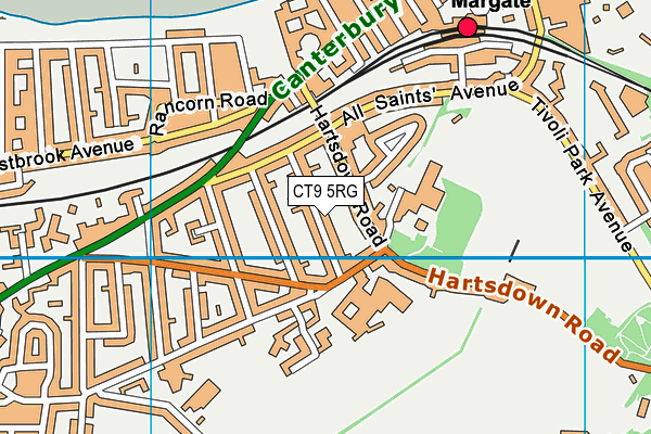 CT9 5RG map - OS VectorMap District (Ordnance Survey)