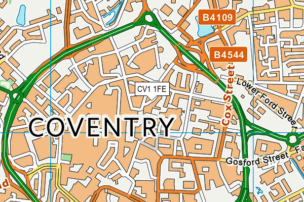 CV1 1FE map - OS VectorMap District (Ordnance Survey)