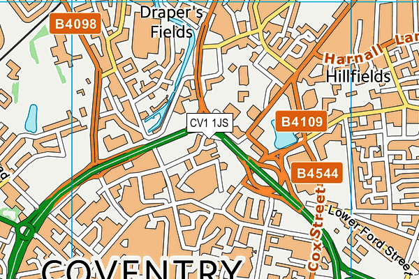 CV1 1JS map - OS VectorMap District (Ordnance Survey)