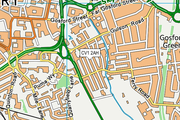 CV1 2AH map - OS VectorMap District (Ordnance Survey)