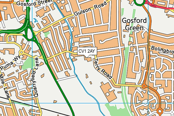 CV1 2AY map - OS VectorMap District (Ordnance Survey)