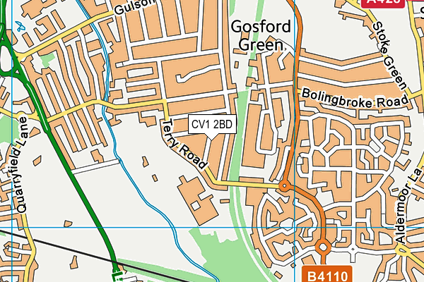 CV1 2BD map - OS VectorMap District (Ordnance Survey)