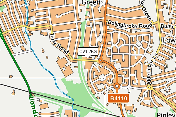 CV1 2BG map - OS VectorMap District (Ordnance Survey)