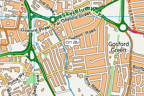 CV1 2BJ map - OS VectorMap District (Ordnance Survey)