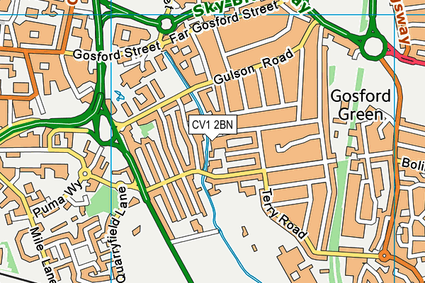 CV1 2BN map - OS VectorMap District (Ordnance Survey)