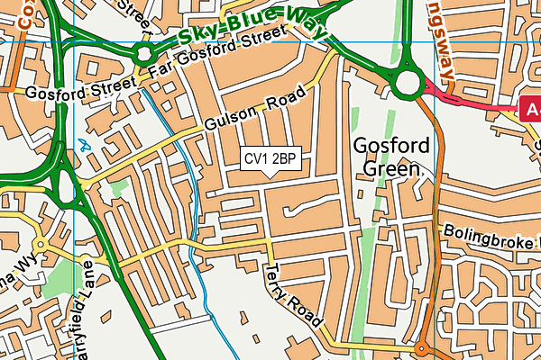 CV1 2BP map - OS VectorMap District (Ordnance Survey)