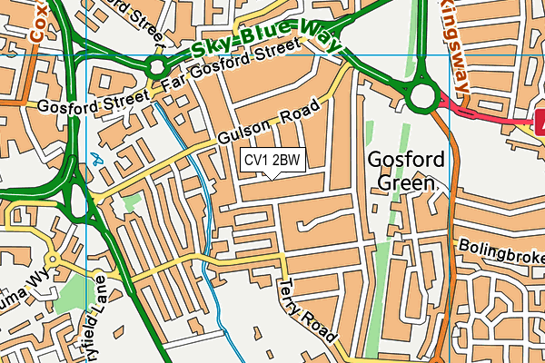 CV1 2BW map - OS VectorMap District (Ordnance Survey)