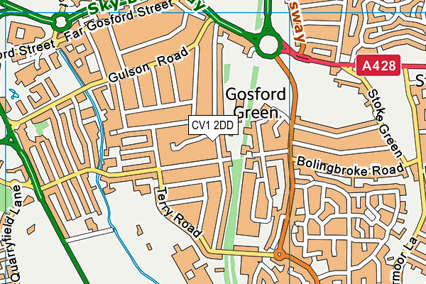 CV1 2DD map - OS VectorMap District (Ordnance Survey)